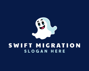 Cute Ghost Halloween logo design