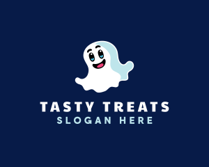 Cute Ghost Halloween logo design