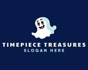 Cute Ghost Halloween logo design