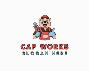 Beaver Wrench Plumbing logo design