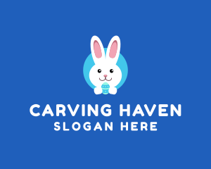 Cute Easter Bunny  logo design