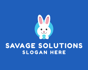 Cute Easter Bunny  logo design