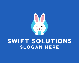 Cute Easter Bunny  logo design