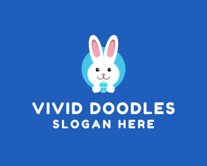 Cute Easter Bunny  logo design