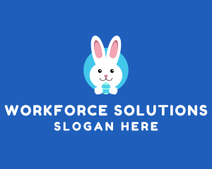 Cute Easter Bunny  logo design