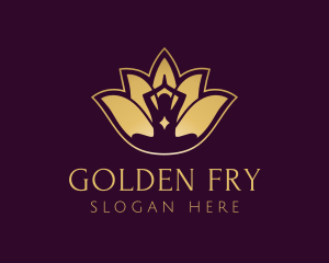 Golden Lotus Yoga logo design