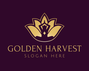 Golden Lotus Yoga logo design