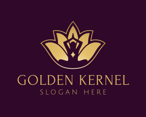 Golden Lotus Yoga logo design