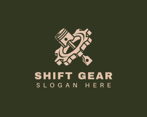 Gear Piston Mechanic logo design