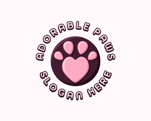 Pet Paw Heart logo design