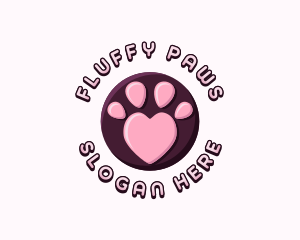 Pet Paw Heart logo design