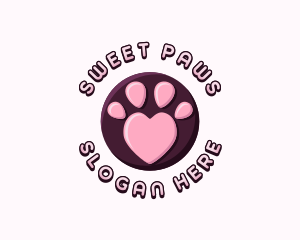 Pet Paw Heart logo design