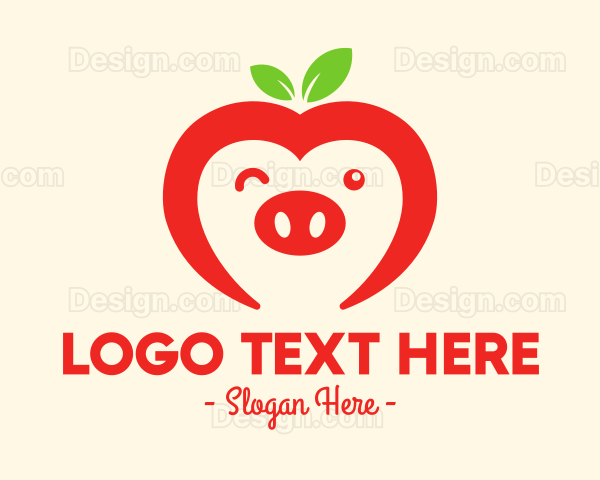 Happy Fruit Pig Logo