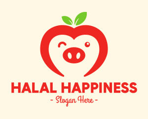 Happy Fruit Pig logo design