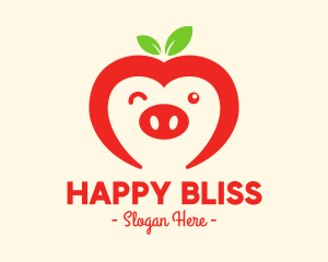 Happy Fruit Pig logo design