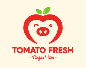 Happy Fruit Pig logo design