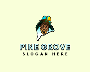 Maine State Pine Cone logo design