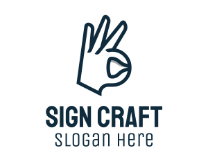 OK Hand Sign logo design