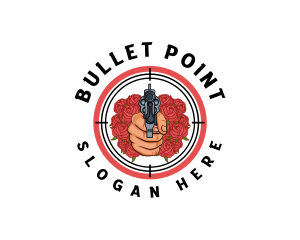 Revolver Gun Firearm logo design