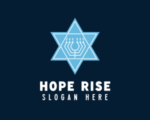 Hanukkah Jewish Candle logo