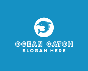 Blue Ocean Dolphin logo design