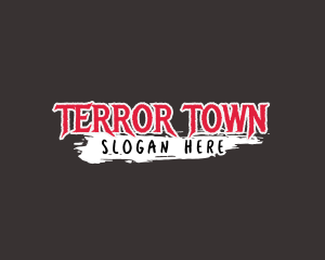 Horror Fright Scary Brush logo design