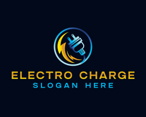 Electricity Lightning Plug logo design