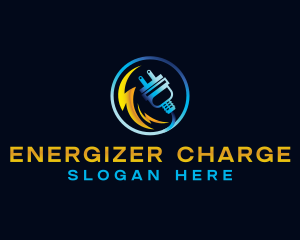 Electricity Lightning Plug logo design