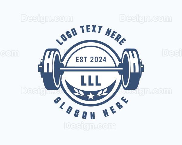 Barbell Bodybuilder Weights Logo