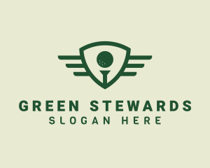 Golf Sports Shield logo design