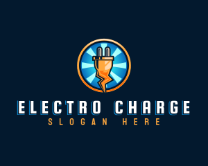 Power Electric Plug logo design