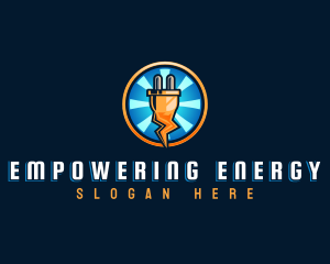 Power Electric Plug logo design