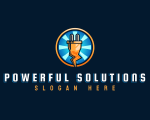 Power Electric Plug logo design