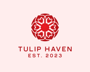 Symmetrical Tulip logo design