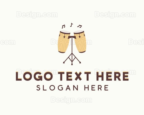 Bongo Drum Percussion Instrument Logo