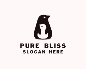 Parent Penguin Animal logo design