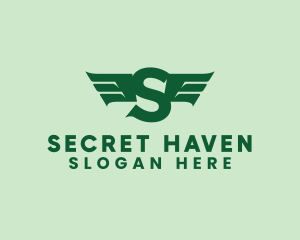 Modern Airlines Wings Letter S logo design