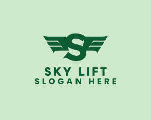 Modern Airlines Wings Letter S logo design