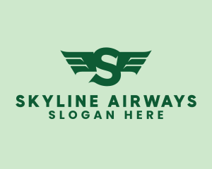Modern Airlines Wings Letter S logo design