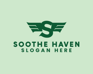 Modern Airlines Wings Letter S logo design