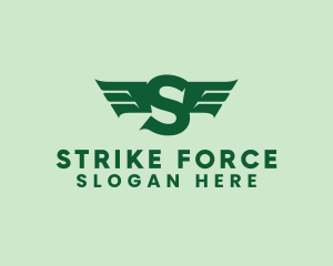 Modern Airlines Wings Letter S logo design