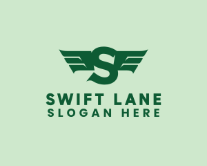 Modern Airlines Wings Letter S logo design