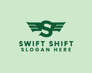 Modern Airlines Wings Letter S logo design