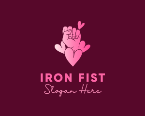 Gradient Heart Fist Movement logo design