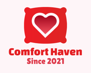 Red Pillow Heart  logo design