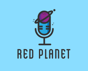 Planet World Microphone  logo design