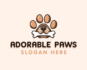 Paw Print Pet Dog logo design