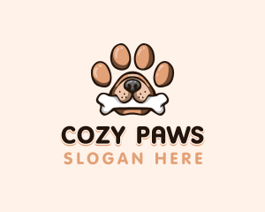 Paw Print Pet Dog logo design