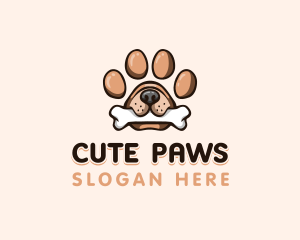 Paw Print Pet Dog logo design