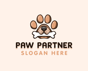 Paw Print Pet Dog logo design